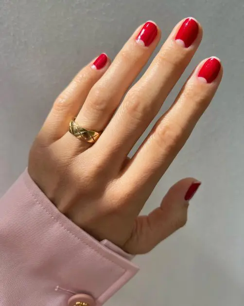 uñas rojas san valentín