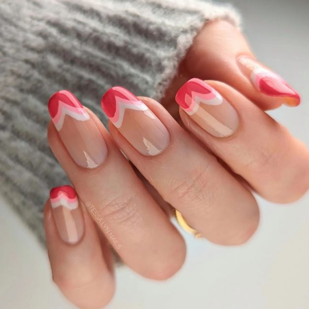 uñas san valentin rosas